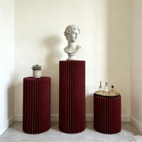 Colonnes de présentation cylindriques pliables en papier pour tables de desserts – Supports portables pour la maison, la boutique ou l'exposition