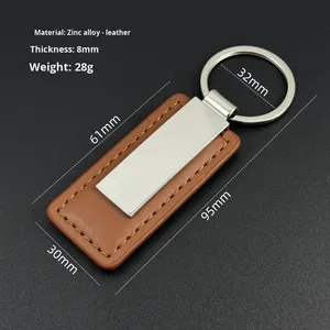 Custom Advertising Promotional Gift Leather Car <b>Clip</b> Leather Buckle Versatile Keychain Car Key <b>Ring</b> Pendant Key Chain - Product Image 3