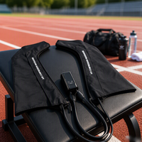 Masseur de compression d'air sans fil pour les jambes avec 5 chambres, botte de massage à air chaud pour les pieds, pour la relaxation musculaire et la stimulation de la récupération