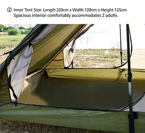 Tentes de camping durables en gros, tente de camping ultralégère et robuste pour les randonnées longue distance et les excursions en plein air - Product Image 5