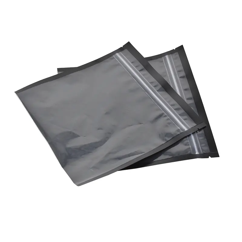 Nylon transparent personnalisé laminé PE de qualité alimentaire 3 joints latéraux scellant d'emballage de stockage de cuisine sacs sous vide avec fermeture éclair
