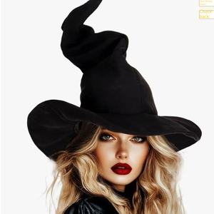 PARTYMENT <span class=keywords><strong>Chapeau</strong></span> de sorcière en dentelle noire plissée en maille pour Halloween, costume de cosplay de <span class=keywords><strong>sorcier</strong></span>, sorcière, magicien pour fête - Product Image 4