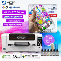 Printer UV DTF LETOP Desktop A3 dengan Laminator untuk Kustomisasi Cangkir Botol, Printer Bisnis Kecil UV Mini
