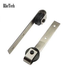 WEKIS 6.6 FT Satin Nickel Brass Carbon Steel J Shape Door Hanger Barn Door Hardware Kits Electric <b>Remote</b> <b>Control</b> Easy Screw - Product Image 5