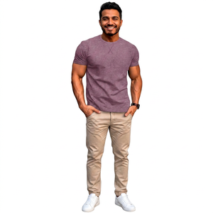<b>Men</b> Heavy Cotton t Shirt High Quality ringer Customized Product Blank O-neck Oversized <b>Stretch</b> Fabric T-shirt <b>Men</b> - Product Image 1
