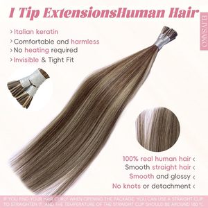 Extension I-Tip in Capelli Remy Lisci Effetto Osseo Super Double Drawn 18 pollici 40g/confezione Colorati # P4/16 <span class=keywords><strong>Biondo</strong></span> <span class=keywords><strong>Chiaro</strong></span> Marrone Scuro Cina - Product Image 2