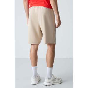Shorts pour homme en coton beige, épais, doux, texturé, coupe standard, basique - 81278 - Beige - Product Image 6