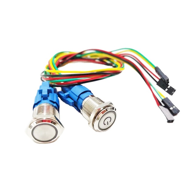Metal PC Computer Power Switch on Off / Reset Momentary Push Button 50cm Length Button Switches