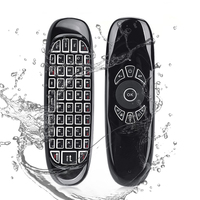 Vente en gros d'usine - Clavier de jeu sans fil C120 Mini 2.4G avec télécommande Air Mouse Gyro, anglais, français, russe, pour téléviseurs Android