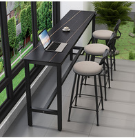 Table de bar en pierre frittée, style minimaliste moderne, pour la maison, le balcon, le salon, le salon de thé, table longue et étroite à pieds hauts