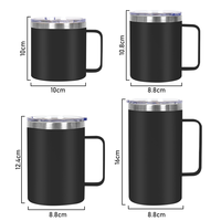 Logotipo personalizado 12oz 14oz 16oz 24oz Vaso de doble pared Tazas de viaje Taza aislada Taza de café para acampar de acero inoxidable con asa