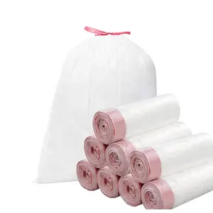 Phân Hủy Sinh Học Rõ Ràng Nhựa Túi Rác Tùy Chỉnh Nhựa 13 Gallon Dây Kéo Thùng Rác Túi Trên Cuộn