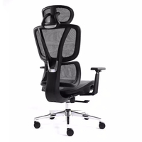 Chaise de bureau ergonomique pivotante à dossier haut en maille avec accoudoirs en plastique, idéale pour le travail sur ordinateur, à prix abordable