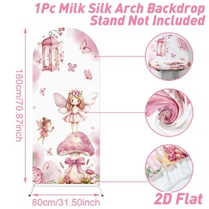 Backdrop Peri Pink Kustom untuk Dekorasi Pesta Ulang Tahun Anak, Kain Latar Belakang Elastis untuk Gapura Ulang Tahun, Cocok untuk Ulang Tahun Anak Perempuan - Product Image 6