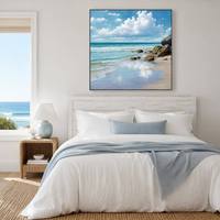 Impression d'art mural de paysage marin OEM ODM avec cadre, dernier design, peinture à l'huile sur acrylique pour la décoration du salon