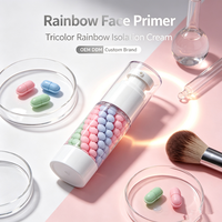 Base de Teint Correctrice 3-en-1 Marque Privée OEM ODM Personnalisée – Crème Isolante Tricolore Arc-en-ciel Unifiante