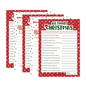 Jeu de mots Anagramme de Noël et de joyeux Noël Imprimé double face Cartes de jeux de fête de Noël - Product Image 2