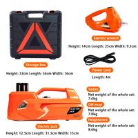 Gato eléctrico para vehículos de 5 y 15 toneladas, kits de gato hidráulico eléctrico para coches, llave de impacto eléctrica de 12 V CC con inflador