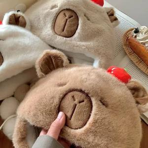 Cute <b>Faux</b> <b>Fur</b> Winter Warm Digital Printing Image Unisex Headwrap Hat for Adults Cold-Proof Plush Ear Protection Cap - Product Image 5