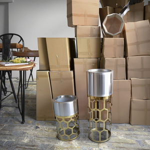 Hot Bán New Bắc Âu Phong Cách Giá Rẻ Vàng Nhà Máy Trong Nhà Nồi Sắt Kim Loại Vườn Cao Nhà Máy Chậu Hoa Đứng Cho Trang Trí Nội Thất - Product Image 1