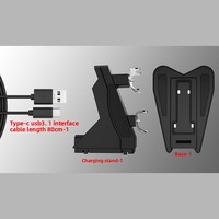 Station de charge double pour siège d'avion, pour manette de jeu et accessoires périphériques