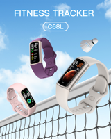 Pulsera Inteligente C68L con 25 Modos Deportivos, Monitor de Frecuencia Cardíaca 24/7, Oxígeno en Sangre, Reloj Inteligente para Actividades al Aire Libre