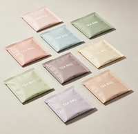 Sachet plat personnalisé en aluminium alimentaire avec barrière, petit échantillon, scellé sur 3 côtés, pour thé, avec logo