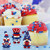 Mini figurines de gnomes patriotiques pour le 4 juillet, Jour de l'Indépendance, décorations de table, elfes, ornements de bureau, décorations de gâteaux pour la maison et les fêtes