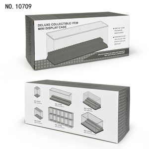 BLOCKMOC 2-Layer <b>Clear</b> 3D Cartoon Mini Figurine <b>Display</b> Case Plastic Storage Cabinet for Ages 6+ Kid Intelligence Development - Product Image 2