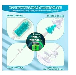 Kit de brosses manuelles en plastique pour biberons de voyage avec boîte de rangement – Nettoyant écologique pour biberons, tétines et pailles - Product Image 3
