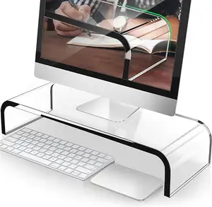 Acrylic pc monitor riser TV screen laptop stand Plinth Printer Computer tray