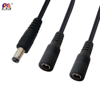 Câble Répartiteur d'Alimentation CC Haute Qualité 1 vers 2 Voies, Connecteur Mâle 5.5*2.1mm vers 2 Fiches CC Femelles, Faisceau de Câbles, Cordon d'Alimentation CC Prolongé