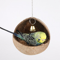 Nouveau Nid d'Oiseau Écologique en Charbon de Coco Naturel Durable avec Doublure en Coton, Boîte d'Élevage, Balançoire, Hamac et Jouets à Anneaux Suspendus - Guangdong