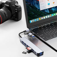 Station d'accueil USB 3.0 Type-C 8 en 1 avec ports auxiliaires 3,5 mm, lecteur de cartes SD/TF pour ordinateur portable - En stock