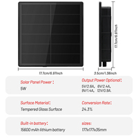 Chargeur de Batterie à Panneau Solaire pour Caméra de Sécurité IP Extérieure avec Batterie Intégrée 18000 mAh, 5V, 6V, 5W, USB, Prise DC5521