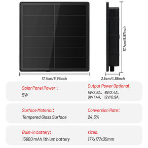 เครื่องชาร์จแบตเตอรี่พลังงานแสงอาทิตย์สำหรับกล้องรักษาความปลอดภัย IP กลางแจ้งที่สร้างขึ้นในตัวแบตเตอรี่18000มิลลิแอมป์5โวลต์6วัตต์ปลั๊ก USB DC5521 - Product Image 5