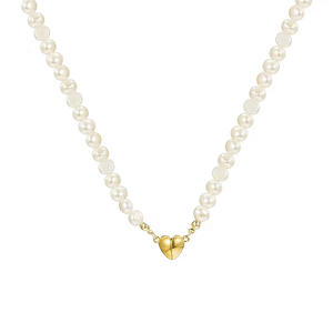 Moda doğal tatlısu barok uzun inciler manyetik kalp kolye - Product Image 5