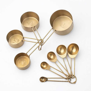 Juego de 8 Tazas y Cucharas Medidoras de Acero Inoxidable Grabado y Pulido Espejo de Alta Resistencia - Product Image 4