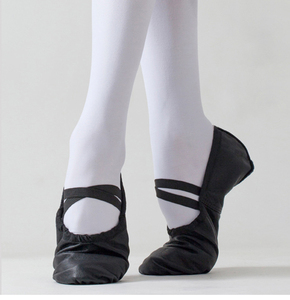 Venta al por mayor OEM barato niñas mujeres cuero genuino danza estiramiento lona zapatos <span class=keywords><strong>de</strong></span> <span class=keywords><strong>ballet</strong></span> - Product Image 3