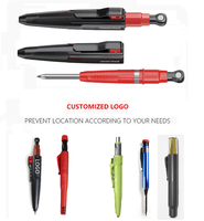 Recharges pour marqueur de trous profonds, outils de traçage pour le travail du bois, mines de crayon de remplacement de 2,8 mm, ensemble distributeur pour crayon de charpentier robuste