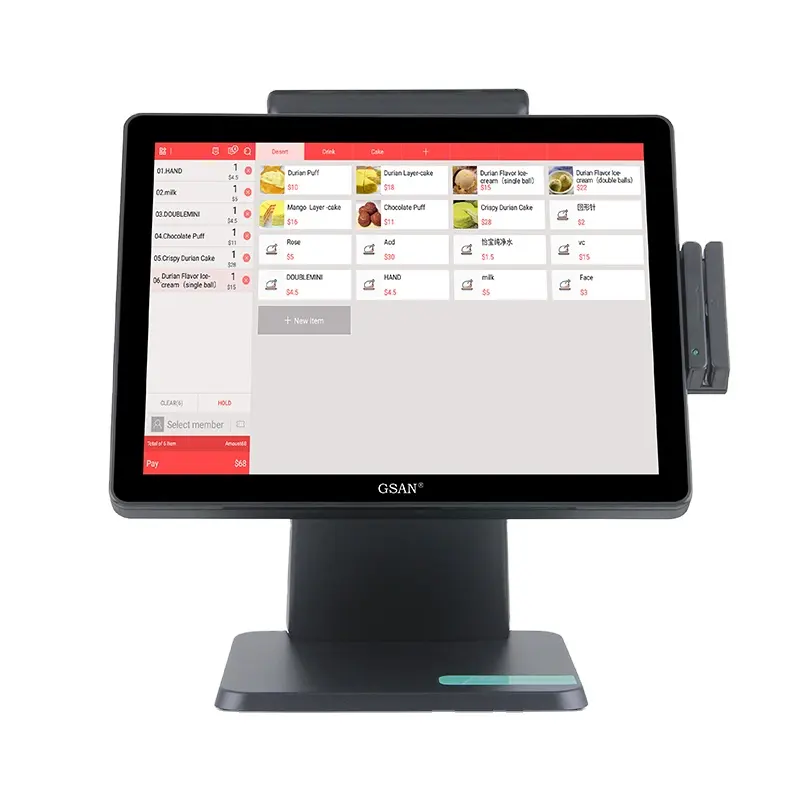 จุดขายที่ชนะคุณภาพสูงร้านอาหารเทอร์มินัล All In One Touch เครื่องบันทึกเงินสดระบบ Pos