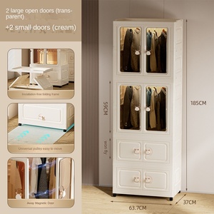 LYGD2604-1 <span class=keywords><strong>Armoire</strong></span> pliable, design coupe-vent, anti-poussière, sans installation, grande capacité de rangement, idéale pour les chambres - Product Image 5