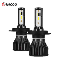 GICOO F2 12V Nuevas Bombillas LED para Faros Delanteros 1860 CSP, Iluminación Automotriz H1 H3 H4 H7 H11 H13 6500K 50W, Diseño Todo en Uno