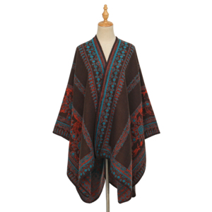 Chal Largo Étnico Floral Vintage de Acrílico y Poliéster, Capa Gruesa y Cálida, Ecológica, para Otoño e Invierno, Moda de <span class=keywords><strong>Viaje</strong></span> para Mujer - Product Image 2