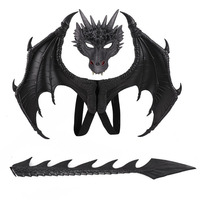 Ucuz Çocuklar Cadılar Bayramı Dekorasyonu için Kostüm Maskesi Çocuklar için Cosplay Ejderha Kanat Seti Özel Oyuncak Parti Malzemeleri