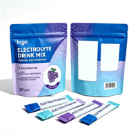 Sachets de poudre d'électrolytes saveur raisin, faciles à mélanger, boisson d'hydratation quotidienne avec six électrolytes pour la maison et le bureau