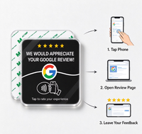 Autocollant de table NFC en acrylique rigide pour Google Follow, Panneau NFC à toucher pour la connexion, Conception personnalisée, Dos auto-adhésif pour magasin