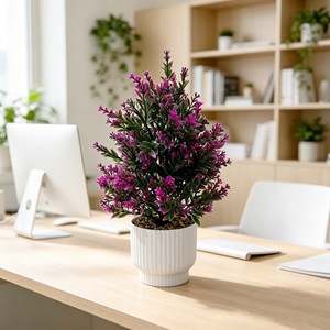 Planta Artificial de Bonsái de Lavanda de 30 cm de Alto, Estilo Nórdico Rosa, Decoración de Escritorio para el Hogar, Oficina, Sala de Estar, Interior, Vegetación - Product Image 4