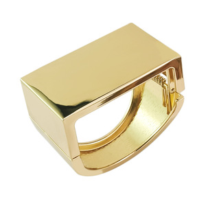 Mãi Mãi trẻ thời trang đồ trang sức vòng đeo tay & Bangles Vàng Chunky đơn giản phóng đại mịn Chunky hình chữ nhật hình học Bangle Cuff - Product Image 4