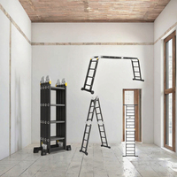 Échelle en aluminium multi-positions tout-terrain Xinxing Pro 2,4m-6,7m, charge maximale 150kg, pour supermarché, usage extérieur, auto-verrouillante, escalier, salle de sport